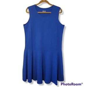 Denim & Co. Perfect Jersey Sleeveless Drop Waist Dress Womens L